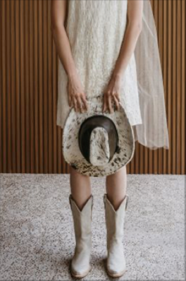Boho Western Sheer Ivory Veil - calf length